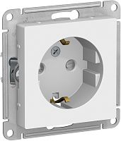 Розетка с заземлением без рамки Systeme Electric AtlasDesign 1-м. шторки белый картинка